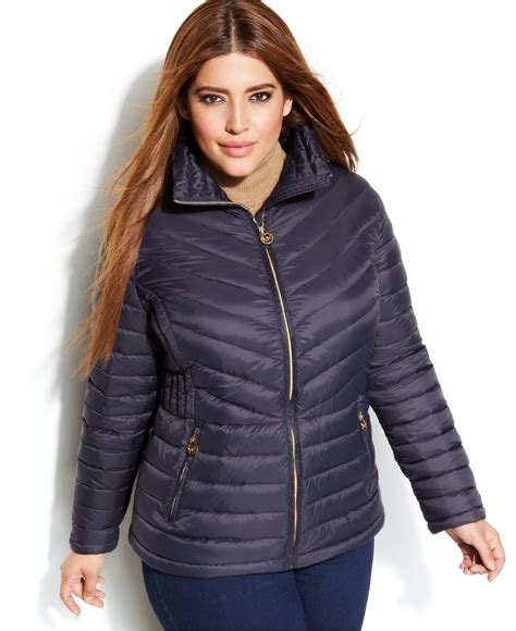 michael kors blue puffer|michael kors puffer coats women's.